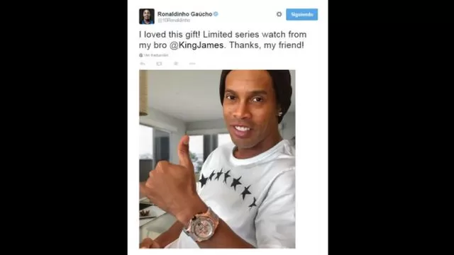 Ronaldinho y el lujoso regalo que le obsequió LeBron James-foto-2