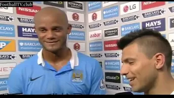 Sergio Agüero: al 'Kun' le falló el inglés pero felizmente estaba Kompany