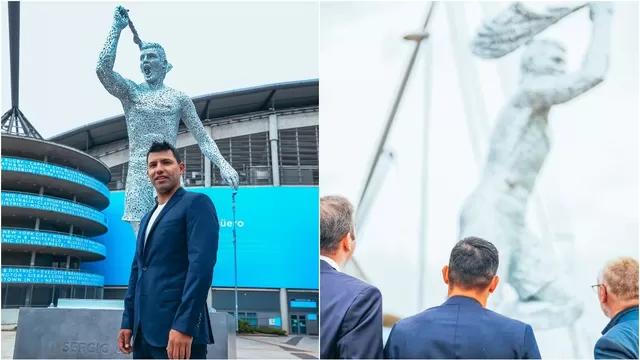 La estatua está ubicada en la entrada del Etihad Stadium. | Foto: @ManCity/Video: Sky Sports