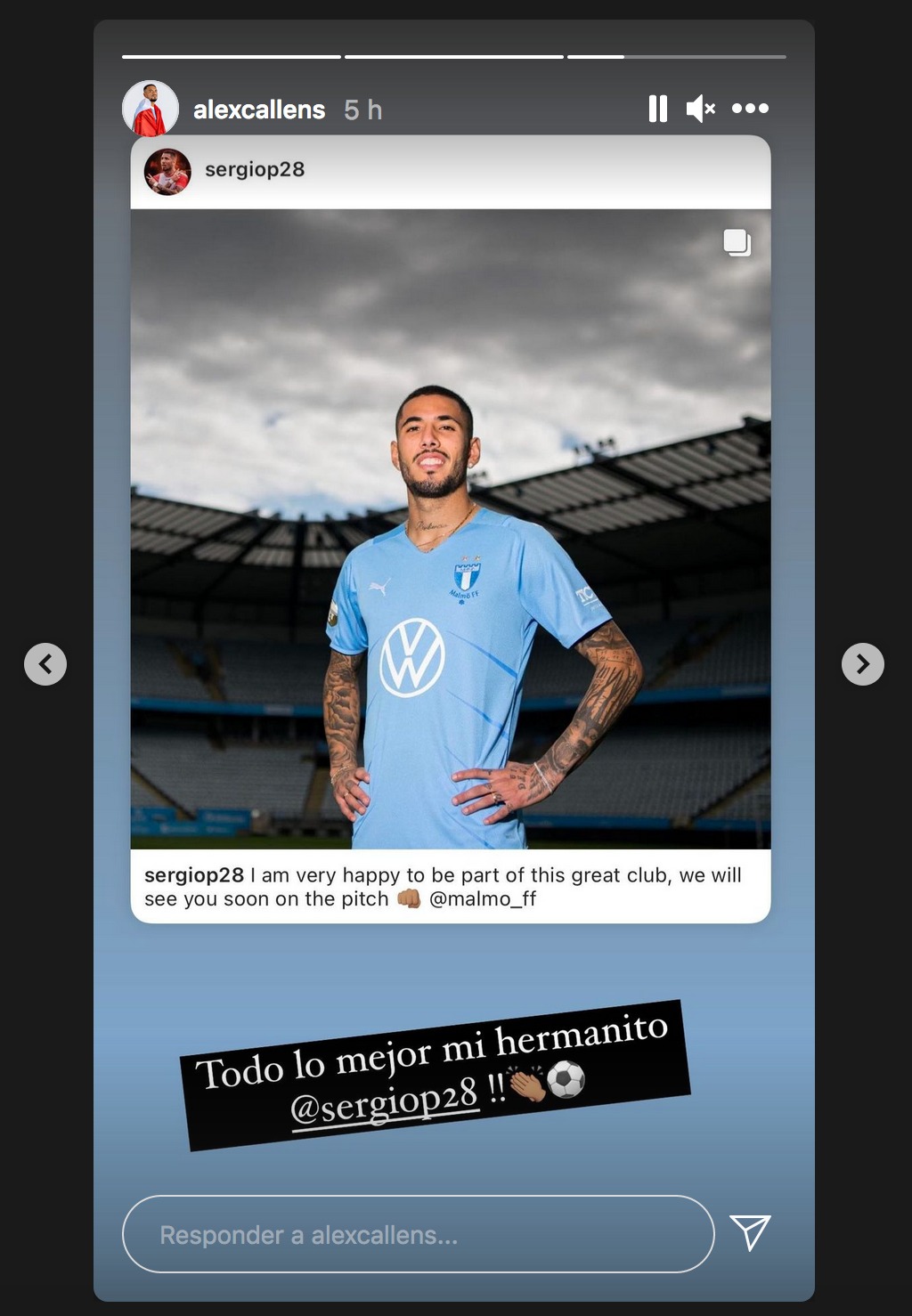 Sergio Peña fue presentado como nuevo jugador del Malmö de Suecia.