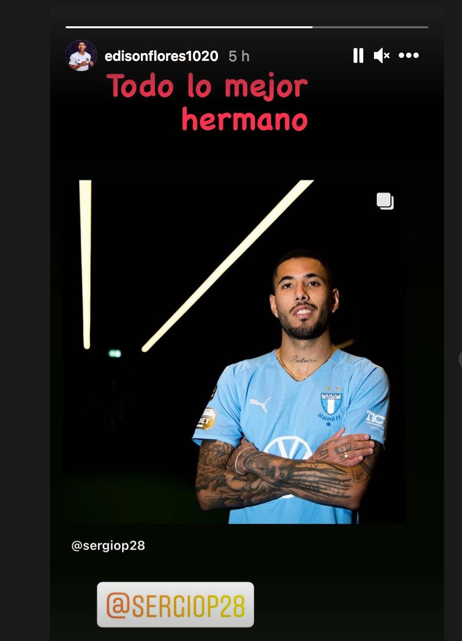 Sergio Peña fue presentado como nuevo jugador del Malmö de Suecia.
