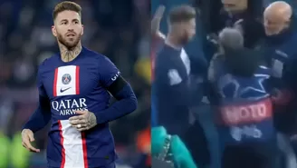 Sergio Ramos empujó con violencia a un fotógrafo tras la derrota del PSG ante Bayern
