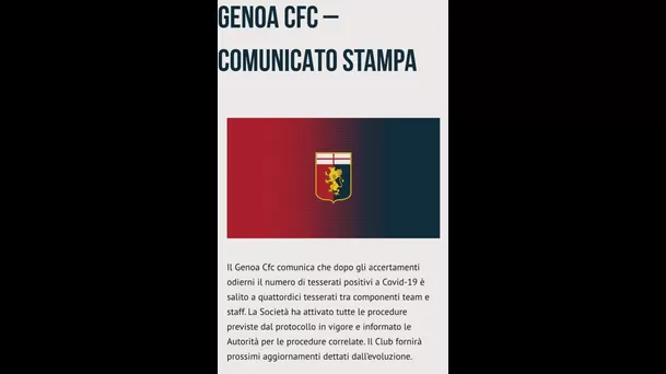 Comunicado del Genoa.