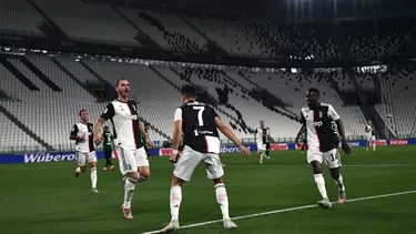 Cristiano celebrando en un Juventus Stadium vacío. | Foto: AFP