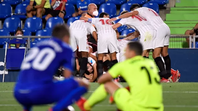 Sevilla venció 1-0 a Getafe sobre el final y tomó la punta de LaLiga