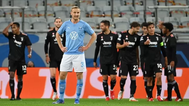 Sin Sergio Peña, Malmö cayó goleado 3-0 ante Juventus en su debut en la Champions