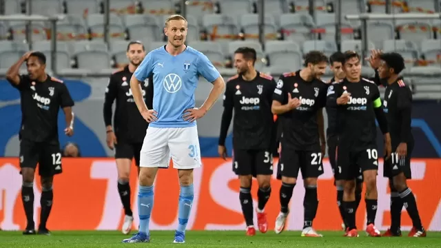 Sin Sergio Peña, Malmö cayó goleado 3-0 ante Juventus en su debut en la Champions