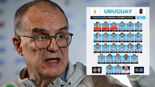 Sin Suárez ni Cavani: Los convocados de Marcelo Bielsa en Uruguay para Eliminatorias 2026