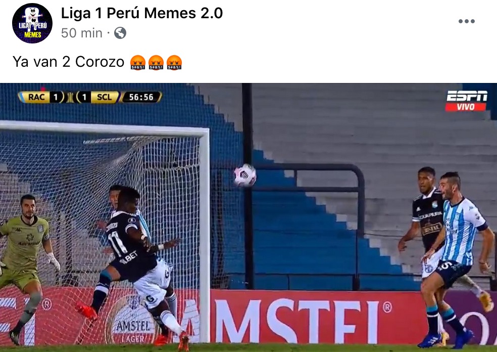 Sporting Cristal perdió 2-1 ante Racing por Copa Libertadores y protagonizó memes.