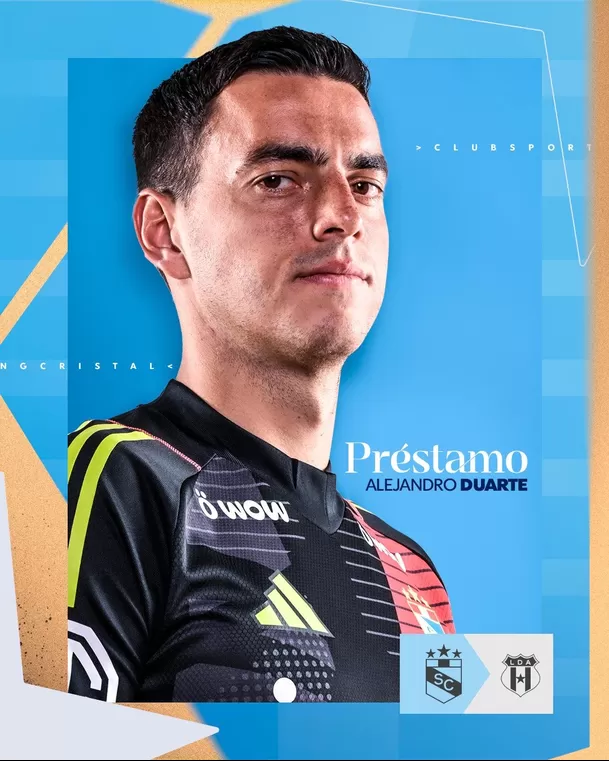 Sporting Cristal anunció cesión de Alejandro Duarte. | Fuente: @ClubSCristal