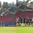 Suecia sorprende al entrenar en estadio en ruinas en pleno mundial