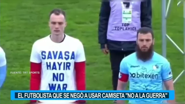 El club Erzurumspor mostró mensaje contra la guerra. | Video: Canal N (Fuente: TRT Sports)