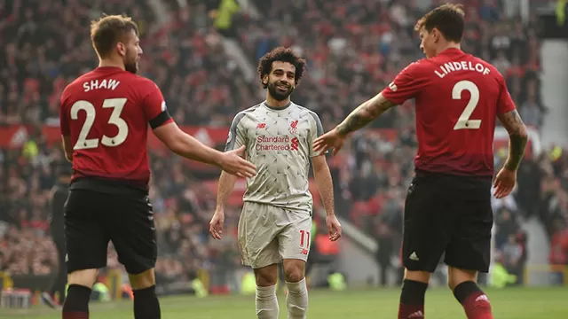 Salah estuvo apagado en Old Trafford. | Foto: AFP