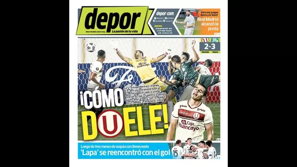 Universitario acaparó portadas tras perder ante Palmeiras por la Copa Libertadores.