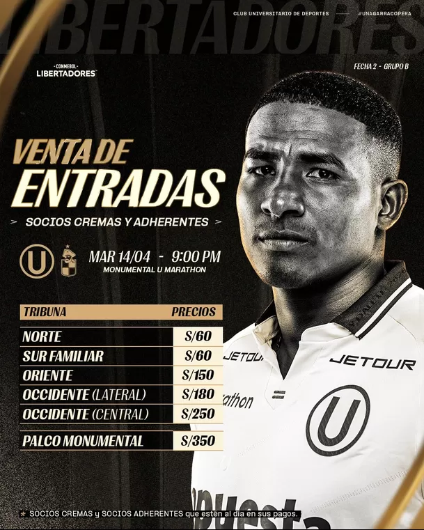 Precios de entradas para el Universitario vs Coquimbo Unido / X