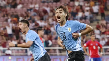 En la última jugada del partido, Uruguay Sub 20 venció 2-1 a Chile Sub 20 en el Sudamericano 2025. | Foto: AFP