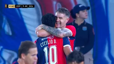Pablo Veguetti anotó el 1-0 de Cerro Porteño vs Sporting Cristal tras una gran definición de cabeza / Fuente: ESPN