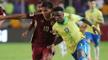 Venezuela y Brasil se repartieron los puntos en Maturín. Vinicius Jr. falló un penal en lo que pudo ser la victoria de la &#39;Canarinha&#39;. | Foto: FIFA.