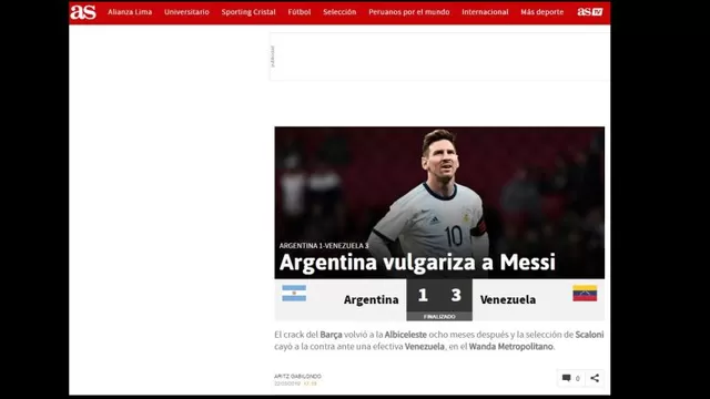 Venezuela derrotó 3-1 a Argentina en el regreso de Mesi. | Foto: Olé.-foto-5