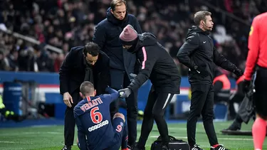 Verratti se retir&amp;oacute; anoche a los 20 minutos de juego del duelo liguero contra el Guingamp. | Foto: EFE