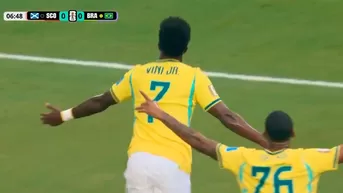 Vinicius Jr. MADRUGÓ a Escocia con GOLAZO para el 1-0 de Brasil