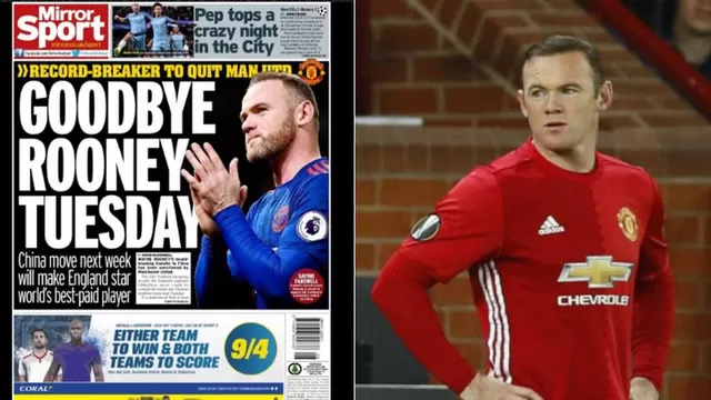 La prensa británica confirmó el pase de Rooney a China.