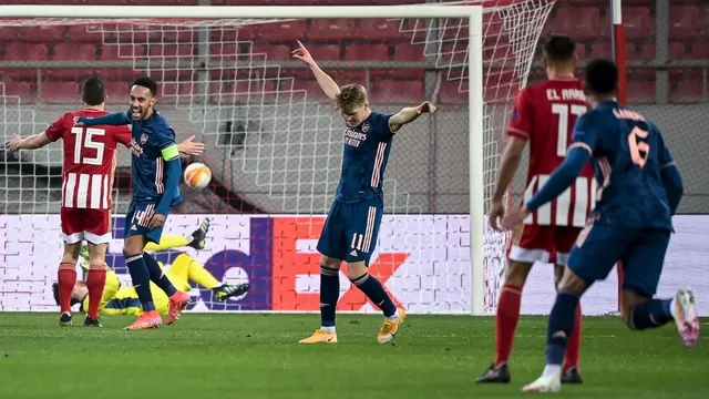 Odegaard marcó golazo en el triunfo 3-1 del Arsenal sobre Olympiacos por la Europa League