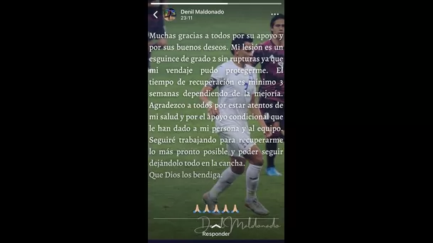 Denil Maldonado se pronunció en sus redes sociales.