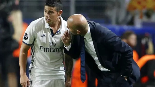 Zidane agradeció las palabras de James Rodríguez y espera que juegue más