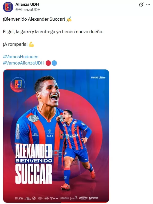 Alexander Succar fue presentado por Alianza Universidad / Fuente: Facebook Alianza Universidad