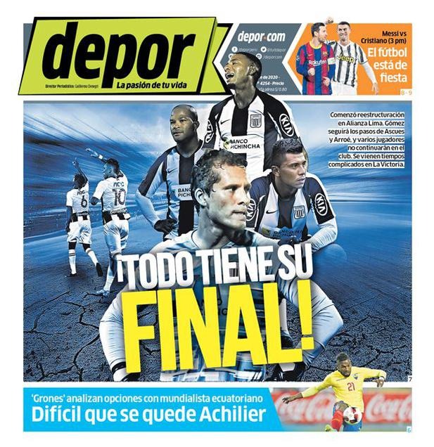 Alianza Lima acaparó portadas en los diarios deportivos este martes | Perú  | Lima | America deportes