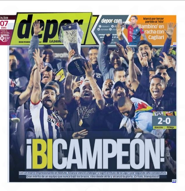 Alianza Lima bicampeón: Las portadas de los diarios tras el título  blanquiazul | America deportes