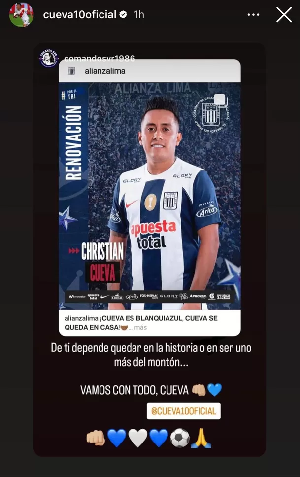 Esto respondió Christian Cueva. | Fuente: Instagram