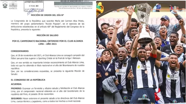 Alianza Lima: Congreso saludó al club blanquiazul por el título de la Liga 1