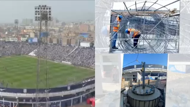 Alianza Lima continúa trabajos para la nueva iluminación de su estadio