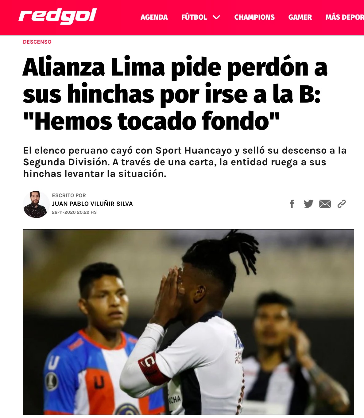 Alianza Lima descendió a Segunda División.