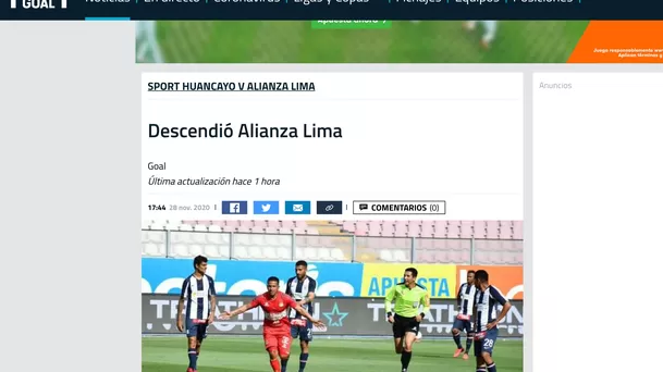 Alianza Lima descendió a Segunda División.