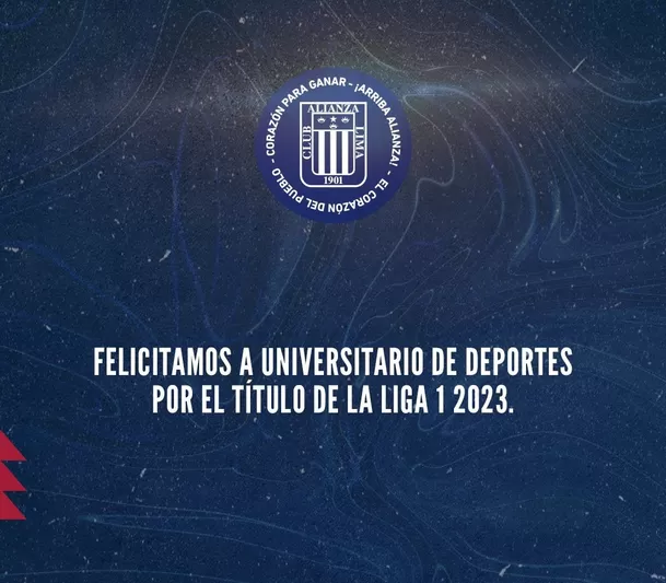 Así felicitó Alianza Lima a Universitario. | Fuente: @ClubALoficial