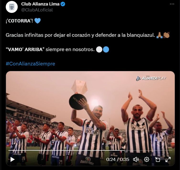 Pablo Míguez no seguirá más en Alianza Lima tras jugar los últimos tres años en tienda íntima. | Foto: Twitter.