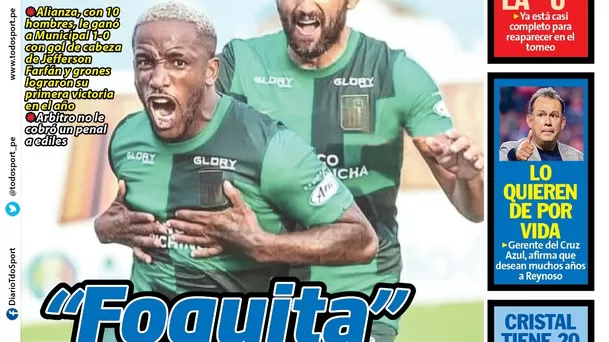 Jefferson Farfán acaparó portadas tras su debut con gol en Alianza Lima.