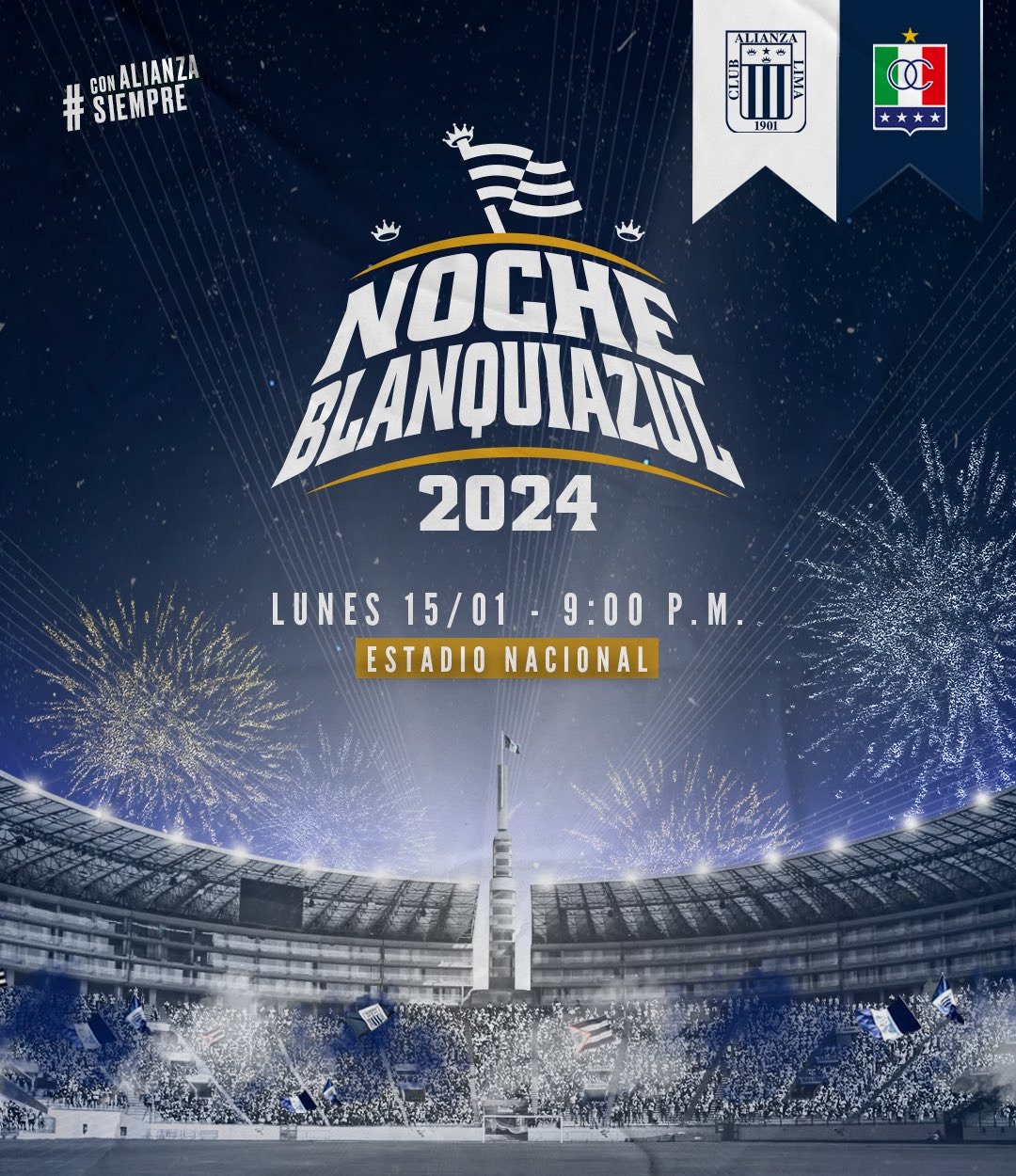 Noche Blanquiazul de Alianza Lima. | Fuente: @ClubALoficial