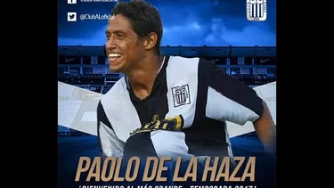 Paolo de la Haza volvió a Alianza Lima. Foto: Alianza Lima