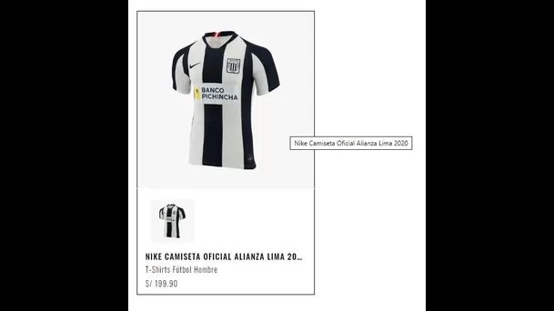 En la página de Marathon Sports, la nueva camiseta de Alianza Lima se vende a 199.90 soles.