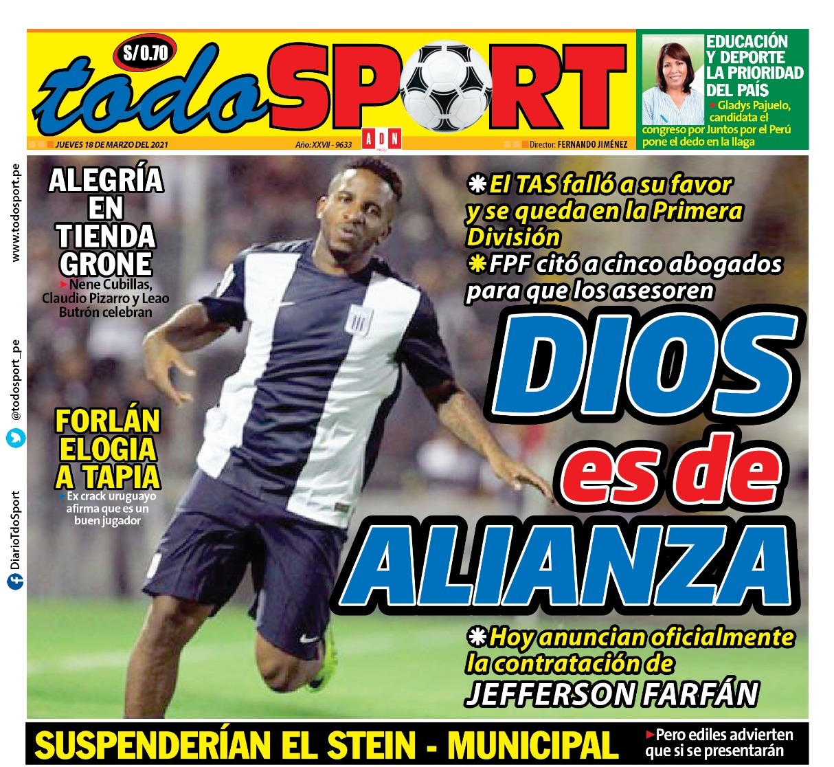Alianza Lima protagonizó portadas en diarios deportivos tras fallo a favor del TAS.