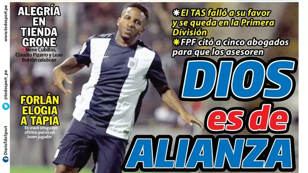 Alianza Lima protagonizó portadas en diarios deportivos tras fallo a favor del TAS.