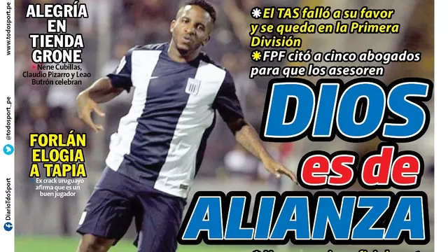 Alianza Lima protagonizó portadas en diarios deportivos tras fallo a favor del TAS