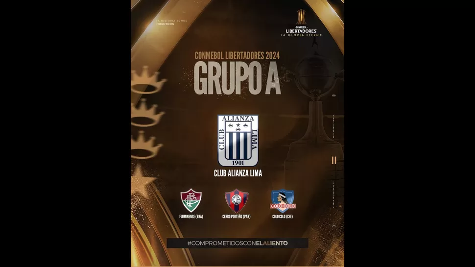 Alianza Lima integra el Grupo A de la Copa Libertadores 2024. | Fuente: @ClubALoficial