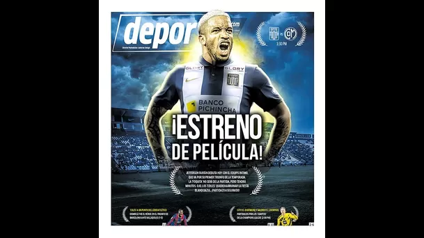 Jefferson Farfán acaparó portadas en diarios deportivos.