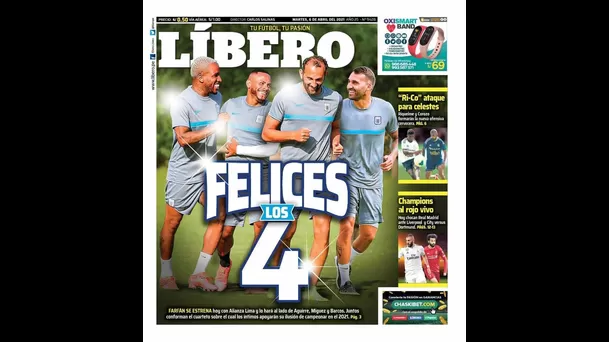 Jefferson Farfán acaparó portadas en diarios deportivos.