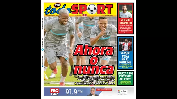 Jefferson Farfán acaparó portadas en diarios deportivos.